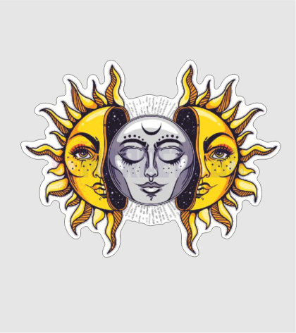 "Sun and Moon" Sticker