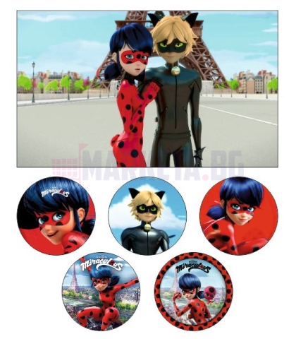 "The Ladybugs and the Cat" Set of stickers