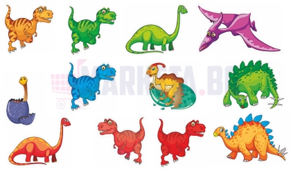Голям комплект детски стикери "Динозаври"