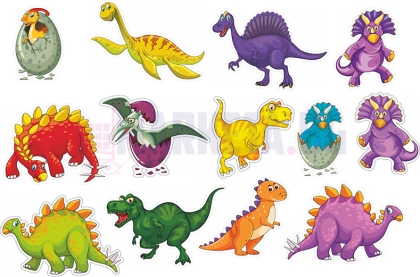Голям комплект детски стикери "Динозаври"