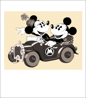 "Mickey and Minnie Mouse" Sticker Kids Room