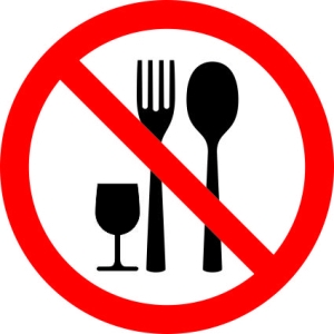 "FORBIDDEN EATING AND DRINKING" Sticker