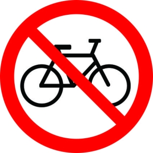 "FORBIDDEN FOR CYCLISTS" Sticker