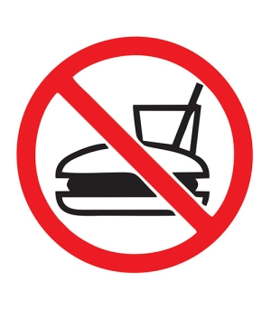 "Consumption of food is prohibited" Sticker