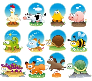 "Cute Animals" Stickers Set