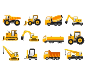 "Construction machinery" Set of stickers