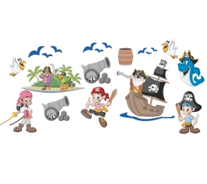 Голям комплект детски стикери "Пирати"