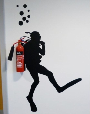 " Wall Fire Extinguisher"  Sticker