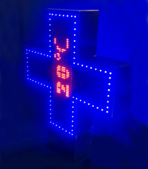 Двустранен LED кръст с единичен контур