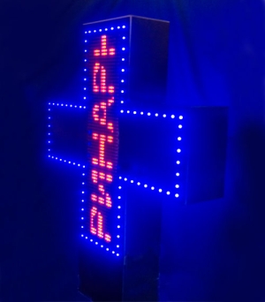 Двустранен LED кръст с единичен контур