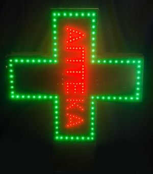 Double-sided LED cross with single loop
