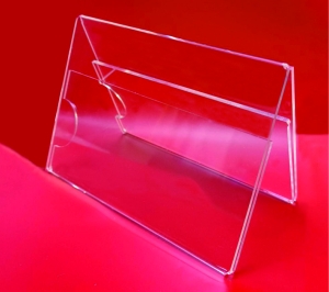 Double-sided stand made of transparent Plexiglas