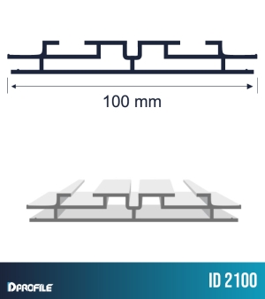 Алуминиев профил за текстилни рамки 100мм - двустранен.