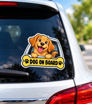 Стикер за кола „Dog on Board“ – Куче в колата