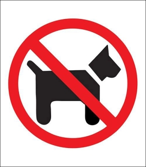 Стикер "Забранено за кучета"