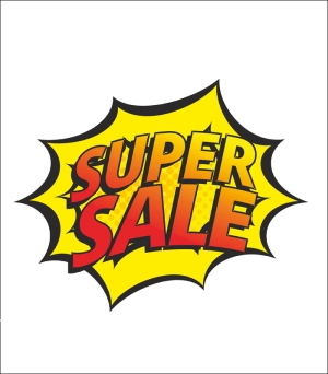 Стикер "Super Sale" за витрина на магазин