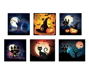 "Halloween" Set of stickers