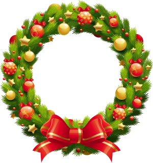 "Wreath" Christmas sticker