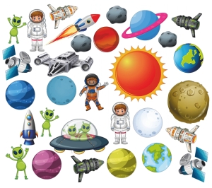 "Space" Set of stickers