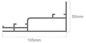 Алуминиев профил за текстилни рамки 105мм - едностранен.